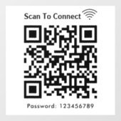 WiFi Scan om wachtwoord QR code wit aan te sluiten Raamsticker (Vel)