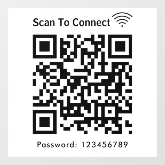 WiFi Scan om wachtwoord QR code wit aan te sluiten Raamsticker (Vel)