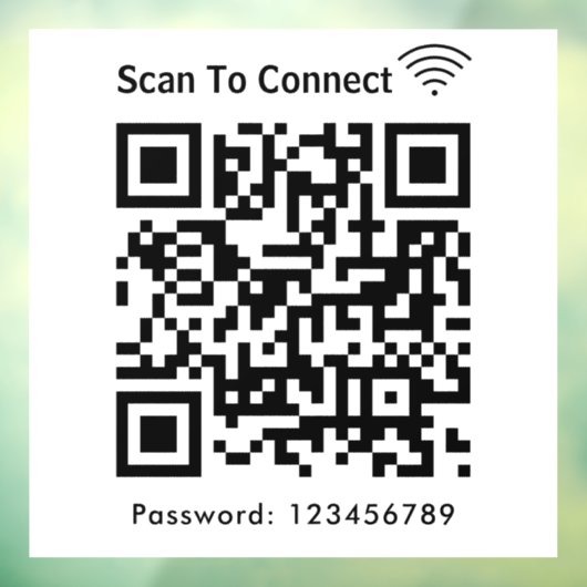 WiFi Scan om wachtwoord QR code wit aan te sluiten Raamsticker (Vel 3)