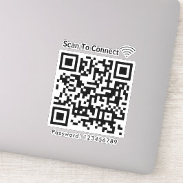 WiFi Scan om wachtwoord QR code wit aan te sluiten Sticker