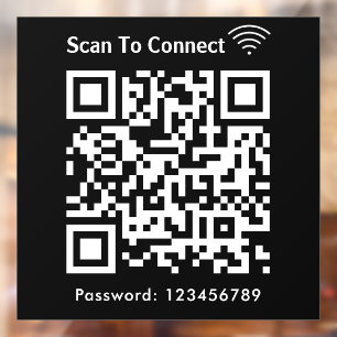 WiFi Scan om wachtwoord QR code zwart aan te sluit Raamsticker