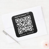 WiFi Scan om wachtwoord QR code zwart aan te sluit Vierkante Sticker (Envelop)