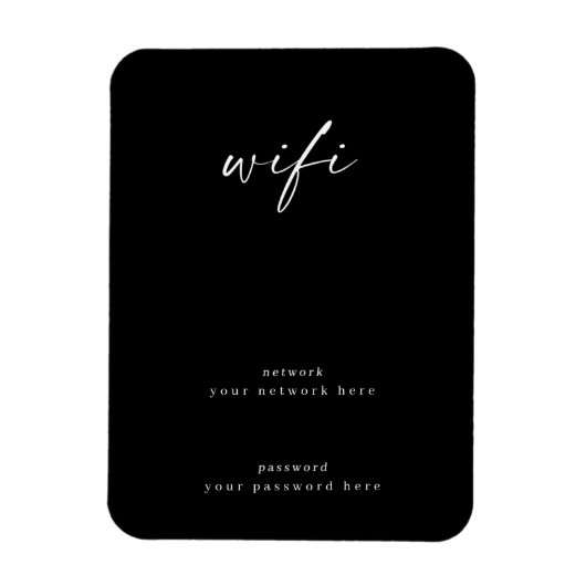 Wifi Sign. for Guest Room 4x6 Framable Magneet (Verticaal)