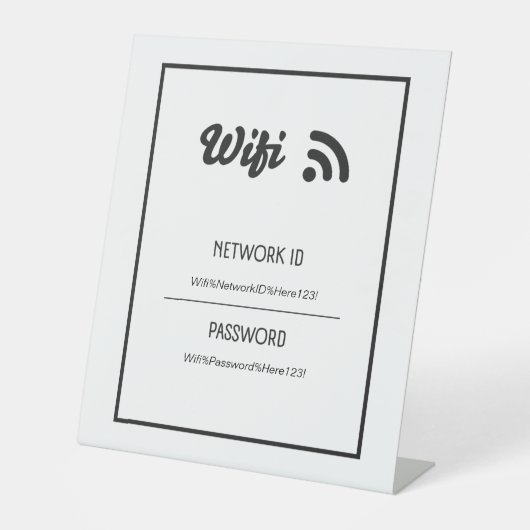 Wifi Sign. Reclamebord Met Voetstuk (Voorkant)