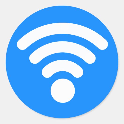 Wifi-symbool Ronde Sticker (Voorkant)