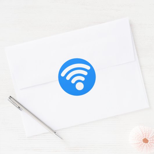 Wifi-symbool Ronde Sticker (Envelop)