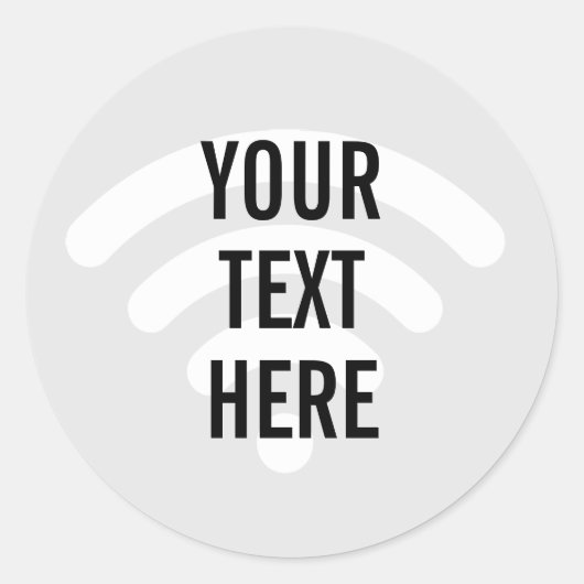 WiFi-symboolachtergrond met tekst Ronde Sticker (Voorkant)