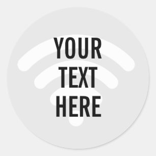 WiFi-symboolachtergrond met tekst Ronde Sticker