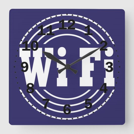 wifi-teken vierkante klok (Voorkant)