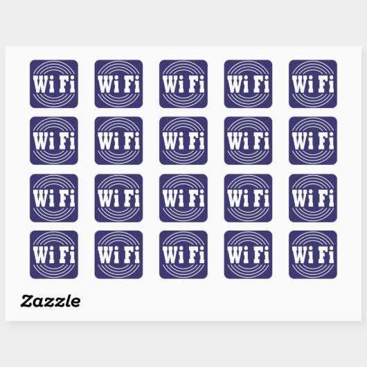 wifi-teken vierkante sticker (Vel)