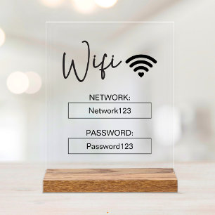 Wifi-teken Wifi-wachtwoord Acrylatefelteken Acryl Bord