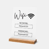 WiFi-teken WiFi-wachtwoord Wit Acryl Tafelteken Acryl Bord (Hoek)