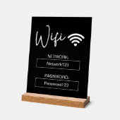 WiFi-teken WiFi-wachtwoord Zwart acryl Tafelteken Acryl Bord (Hoek)