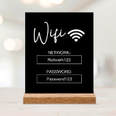 WiFi-teken WiFi-wachtwoord Zwart acryl Tafelteken Acryl Bord