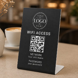 Wifi-toegang Bedrijfslogo Tafel Display Reclamebord Met Voetstuk