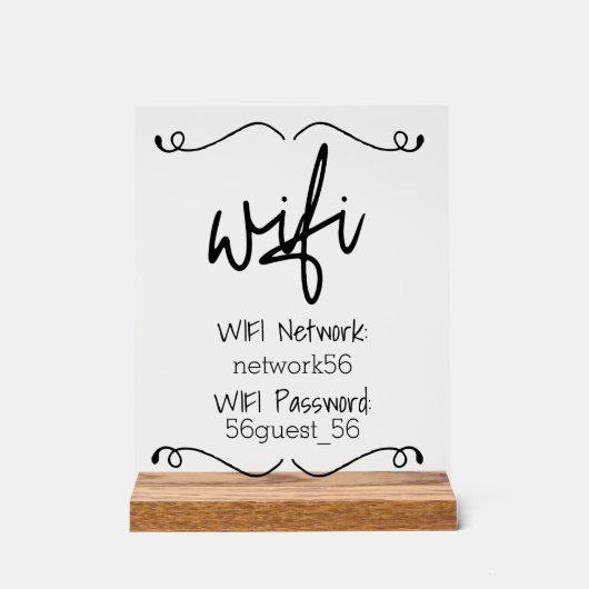 Wifi Vakantiehuis Huis huren Acryl Bord (Voorkant)
