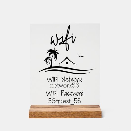 Wifi Vakantiehuis Verhuur Beach House Acryl Bord (Voorkant)