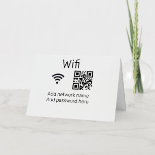 Wifi wachtwoord bord voeg Q R code hier details hi Folie Feestdagenkaart