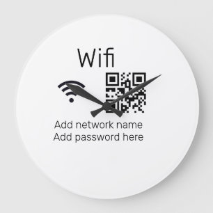 Wifi wachtwoord bord voeg Q R code hier details hi Grote Klok