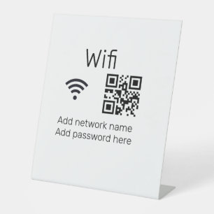 Wifi wachtwoord bord voeg Q R code hier details hi Reclamebord Met Voetstuk