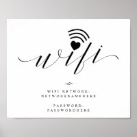 Wifi-wachtwoord Calligrafie Script Bruiloftsbord