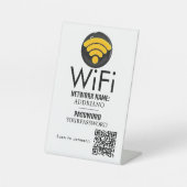 WiFi Wachtwoord Code Gold Business Logo QR Code Pe Reclamebord Met Voetstuk (Voorkant)