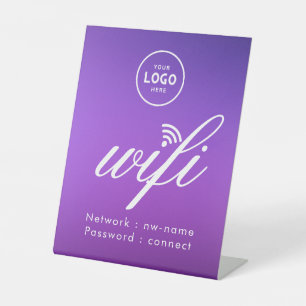 WiFi Wachtwoord Code Zakelijk Logo Blauw Reclamebord Met Voetstuk