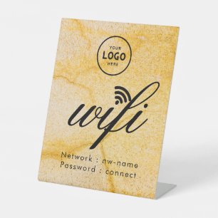 WiFi Wachtwoord Code Zakelijk Logo Blauw Reclamebord Met Voetstuk
