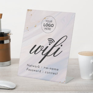 WiFi Wachtwoord Code Zakelijk Logo Reclamebord Met Voetstuk