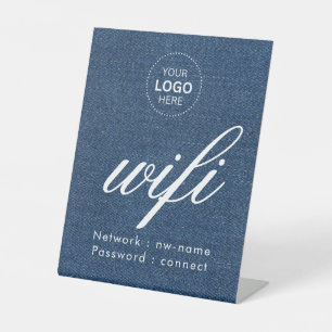 WiFi Wachtwoord Code Zakelijk Logo Reclamebord Met Voetstuk