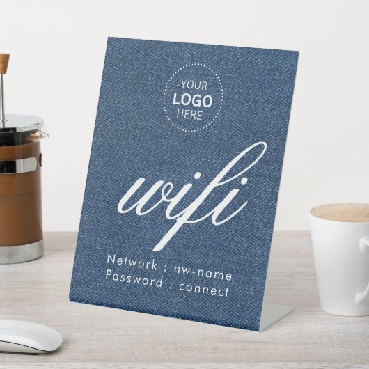WiFi Wachtwoord Code Zakelijk Logo Reclamebord Met Voetstuk (Insitu)
