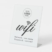 WiFi Wachtwoord Code Zakelijk Logo Reclamebord Met Voetstuk (Voorkant)