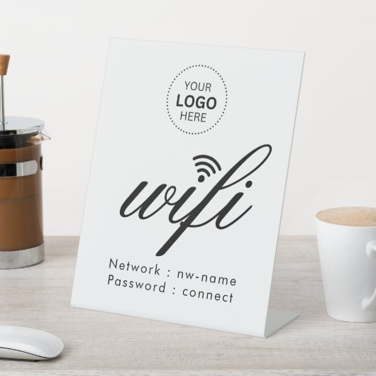 WiFi Wachtwoord Code Zakelijk Logo Reclamebord Met Voetstuk (Insitu)