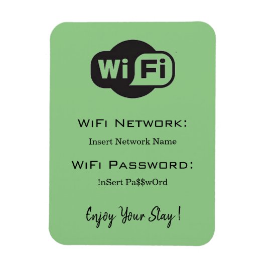 wifi wachtwoord details groen magneet (Verticaal)