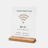 Wifi-wachtwoord en gepersonaliseerd netwerk acryl bord (Hoek)
