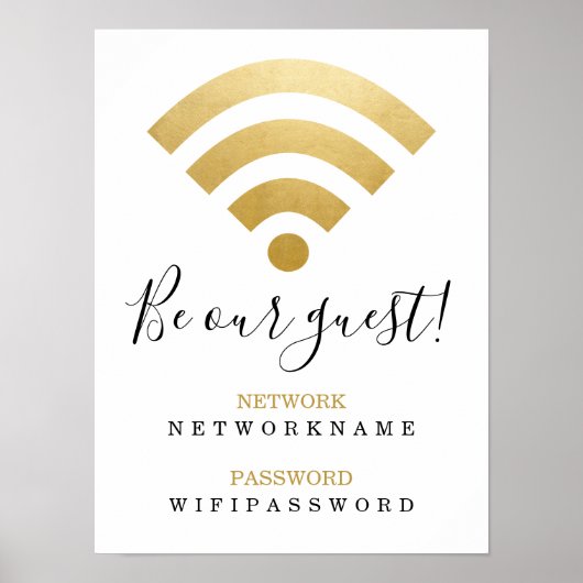 Wifi-wachtwoord en gepersonaliseerd netwerk poster (Voorkant)