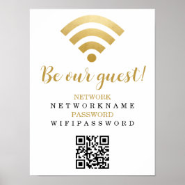 Wifi-wachtwoord en gepersonaliseerd netwerk poster