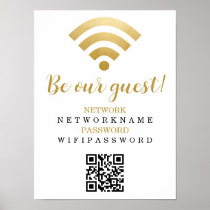 Wifi-wachtwoord en gepersonaliseerd netwerk poster
