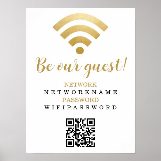 Wifi-wachtwoord en gepersonaliseerd netwerk poster (Voorkant)
