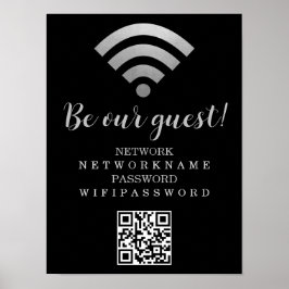 Wifi-wachtwoord en gepersonaliseerd netwerk poster