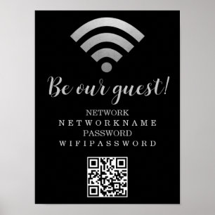 Wifi-wachtwoord en gepersonaliseerd netwerk poster