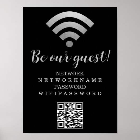Wifi-wachtwoord en gepersonaliseerd netwerk poster (Voorkant)