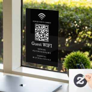 Wifi-wachtwoord en gepersonaliseerde QR-code voor  Raamsticker