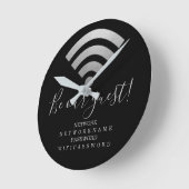 Wifi Wachtwoord en Netwerk Gepersonaliseerd Ronde Klok (Hoek)