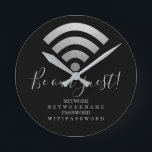 Wifi Wachtwoord en Netwerk Gepersonaliseerd Ronde Klok<br><div class="desc">Wifi Wachtwoord en Netwerk Gepersonaliseerde de muurklok van de informatiemuur - ideaal voor huis of zaken.. deze klok is praktisch en informatief - voeg uw eigen netwerk en wi-fi details toe - klokken van Ricaso</div>