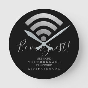 Wifi Wachtwoord en Netwerk Gepersonaliseerd Ronde Klok
