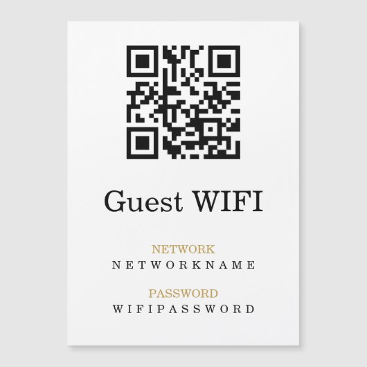 Wifi Wachtwoord en Netwerk Gepersonaliseerde QR Co (Voorkant)
