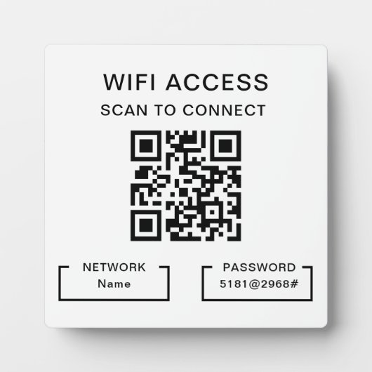 WiFi-wachtwoord en netwerk gepersonaliseerde QR-co Fotoplaat (Voorkant)
