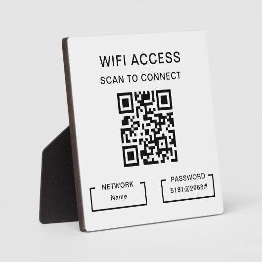 WiFi-wachtwoord en netwerk gepersonaliseerde QR-co Fotoplaat (Voorkant)