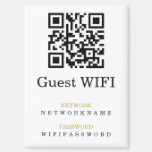 Wifi Wachtwoord en Netwerk Gepersonaliseerde QR Co Magneet (Voorkant)